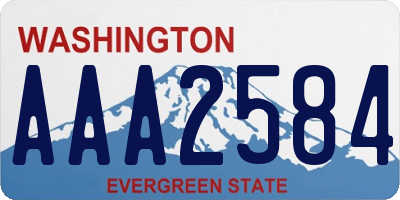 WA license plate AAA2584