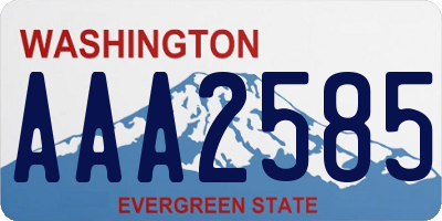 WA license plate AAA2585