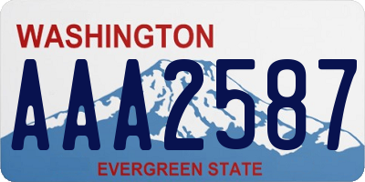 WA license plate AAA2587