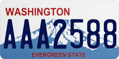 WA license plate AAA2588