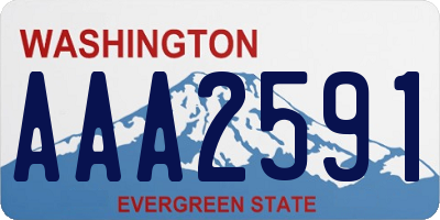 WA license plate AAA2591