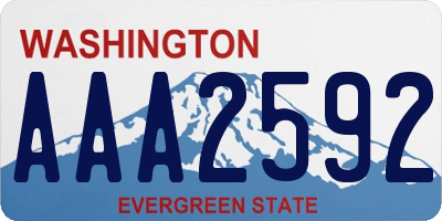 WA license plate AAA2592