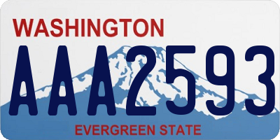 WA license plate AAA2593