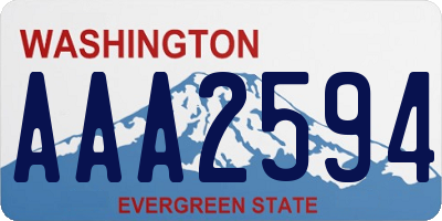 WA license plate AAA2594