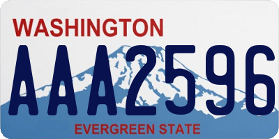 WA license plate AAA2596