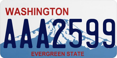 WA license plate AAA2599