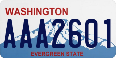 WA license plate AAA2601