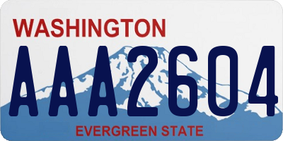 WA license plate AAA2604