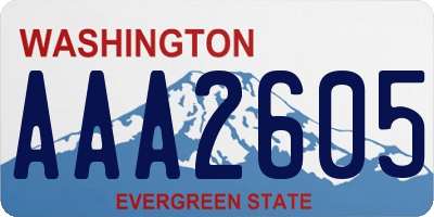 WA license plate AAA2605