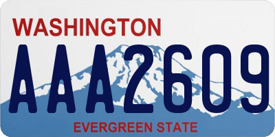 WA license plate AAA2609