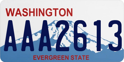 WA license plate AAA2613