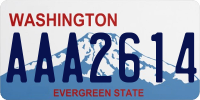 WA license plate AAA2614