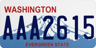 WA license plate AAA2615