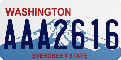 WA license plate AAA2616