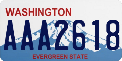 WA license plate AAA2618