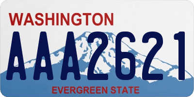 WA license plate AAA2621