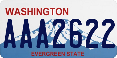 WA license plate AAA2622
