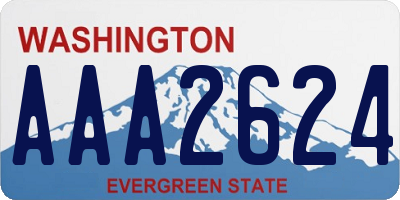 WA license plate AAA2624