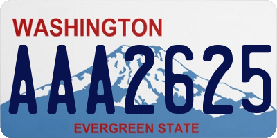 WA license plate AAA2625