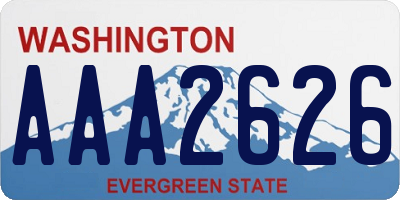 WA license plate AAA2626