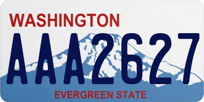 WA license plate AAA2627