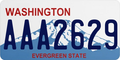 WA license plate AAA2629