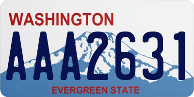 WA license plate AAA2631