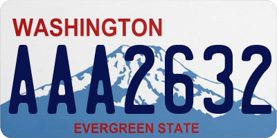 WA license plate AAA2632