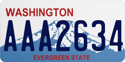 WA license plate AAA2634