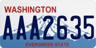 WA license plate AAA2635