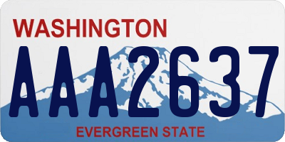 WA license plate AAA2637