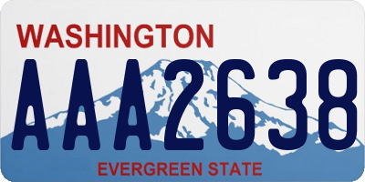 WA license plate AAA2638