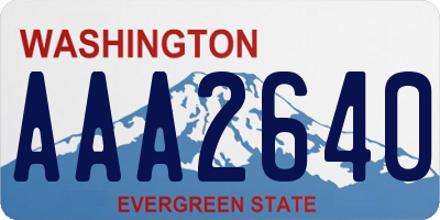 WA license plate AAA2640