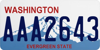 WA license plate AAA2643