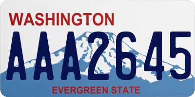 WA license plate AAA2645