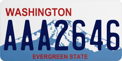 WA license plate AAA2646