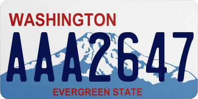 WA license plate AAA2647