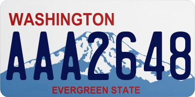 WA license plate AAA2648