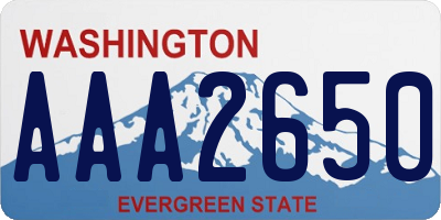 WA license plate AAA2650