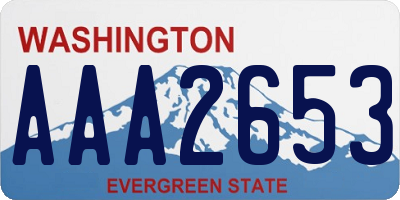 WA license plate AAA2653