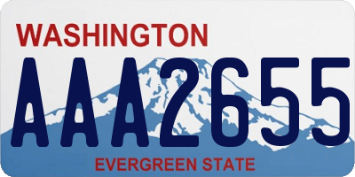 WA license plate AAA2655