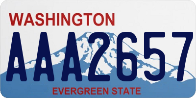 WA license plate AAA2657