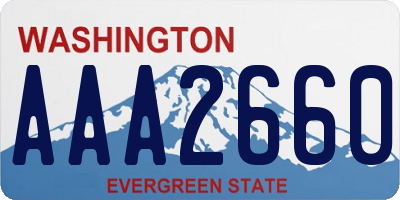 WA license plate AAA2660