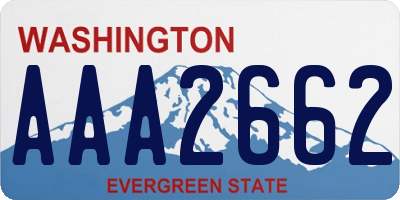 WA license plate AAA2662