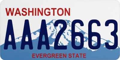 WA license plate AAA2663