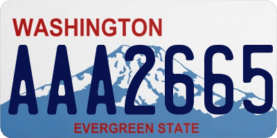 WA license plate AAA2665