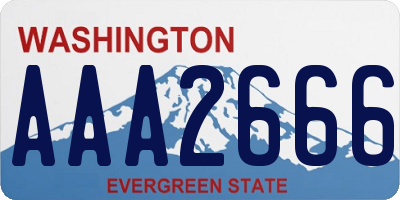 WA license plate AAA2666