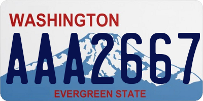 WA license plate AAA2667