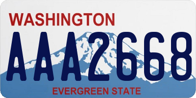 WA license plate AAA2668