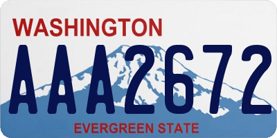 WA license plate AAA2672